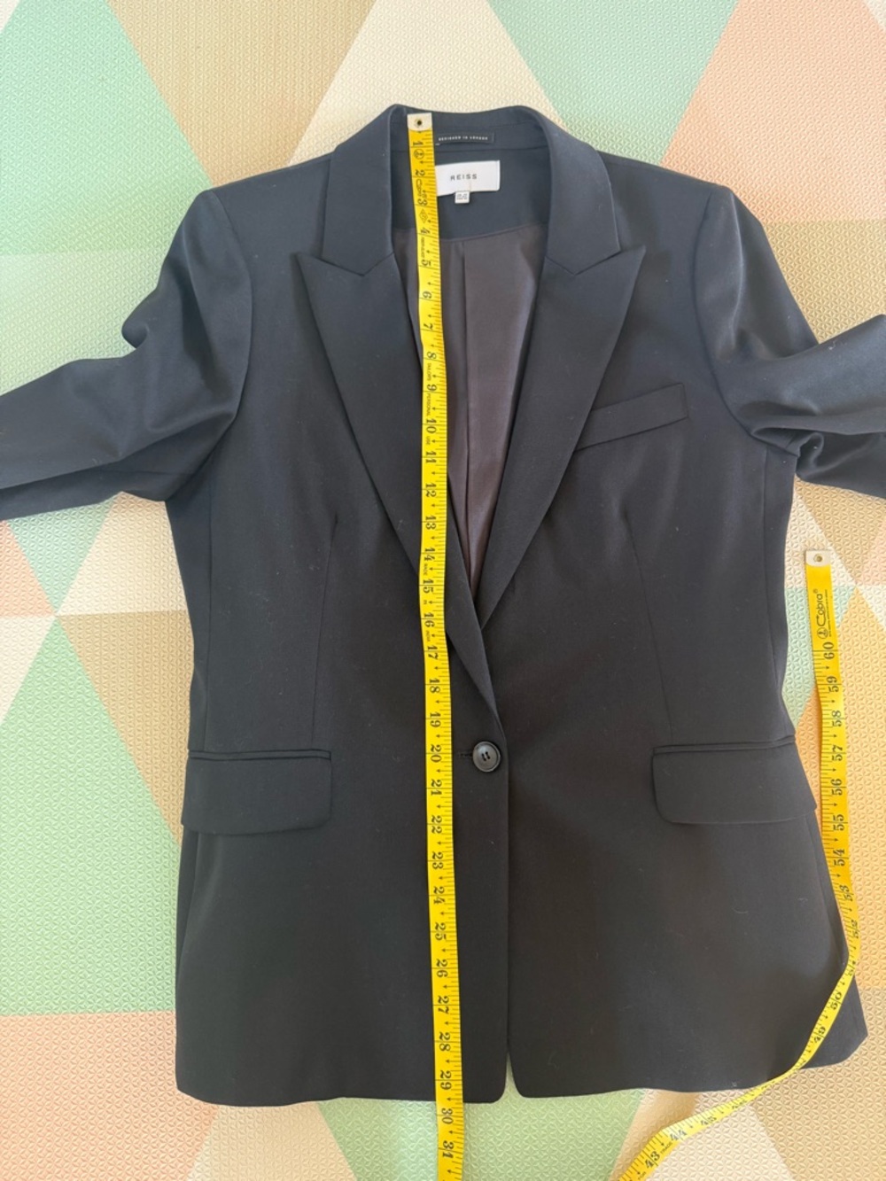 Reiss Harper Black Single-Button Tailored Women's Wool Blend Blazer Size 10 - Picture 7 of 12